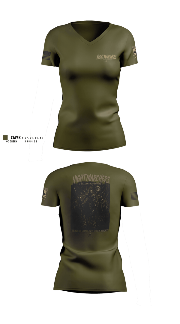 Womens Short Sleeve Vneck Shirt, 1ST SQUADRON, 299TH CAVALRY REGIMENT HAWAII ARMY NATIONAL GUARD 91-1227 ENTERPRISE AVENUE KAPOLEI, HAWAII 96707-2150, Army, Teamtime, Team time, sublimation, custom sports apparel, team uniforms, spirit wear, spiritwear, sports uniforms, custom shirts, team store, custom team store, fundraiser sports, apparel fundraiser