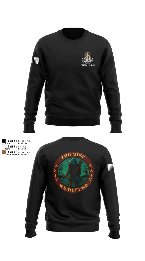 Crew Neck Sweatshirt, 24th MDSB, Army, Teamtime, Team time, sublimation, custom sports apparel, team uniforms, spirit wear, spiritwear, sports uniforms, custom shirts, team store, custom team store, fundraiser sports, apparel fundraiser