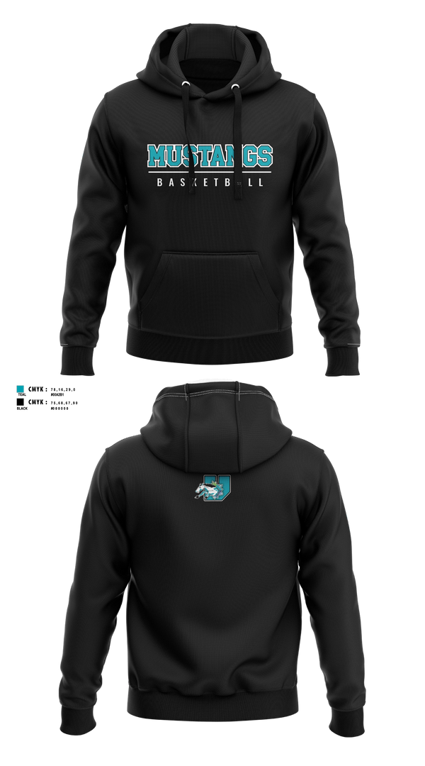 Hoodie, University prep arts and design mustangs, Men's Basketball, Teamtime, Team time, sublimation, custom sports apparel, team uniforms, spirit wear, spiritwear, sports uniforms, custom shirts, team store, custom team store, fundraiser sports, apparel fundraiser