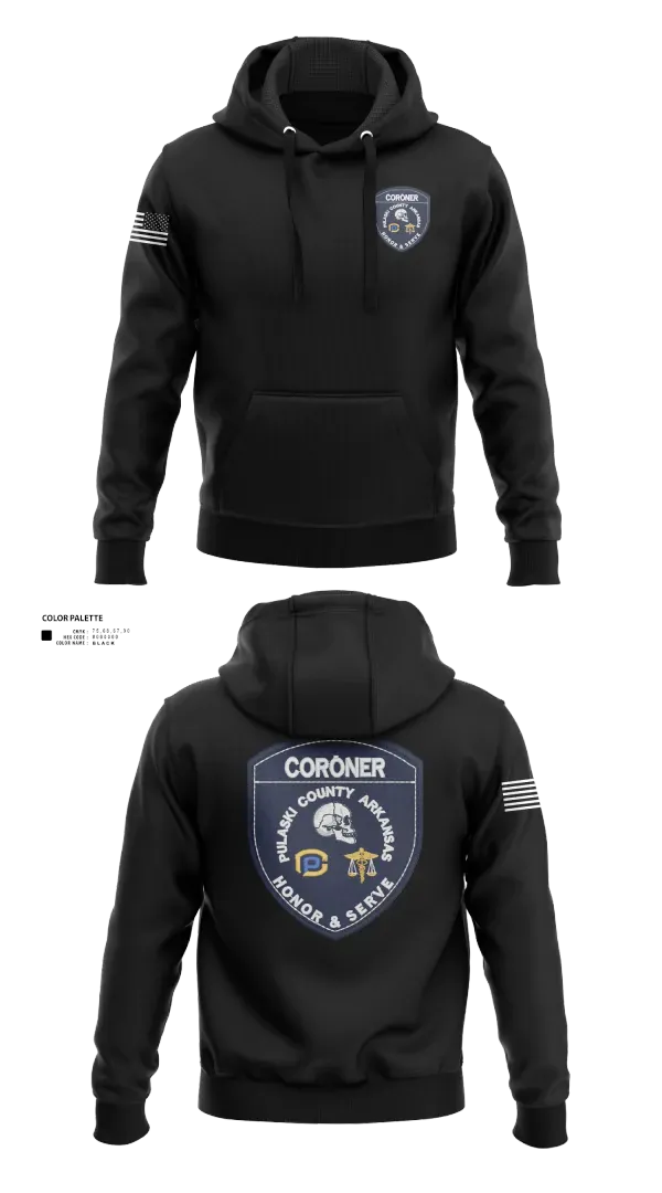 Hoodie, Pulaski County Coroner’s Office, Police, Teamtime, Team time, sublimation, custom sports apparel, team uniforms, spirit wear, spiritwear, sports uniforms, custom shirts, team store, custom team store, fundraiser sports, apparel fundraiser