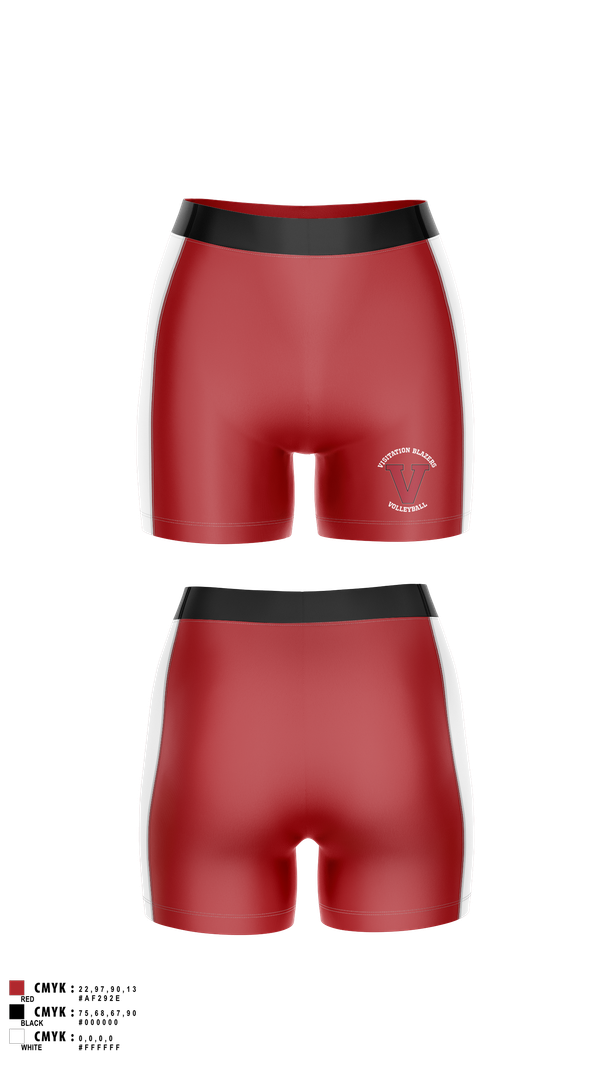 Womens Compression Shorts, Visitation Blazers Volleyball, Women's Volleyball, Teamtime, Team time, sublimation, custom sports apparel, team uniforms, spirit wear, spiritwear, sports uniforms, custom shirts, team store, custom team store, fundraiser sports, apparel fundraiser