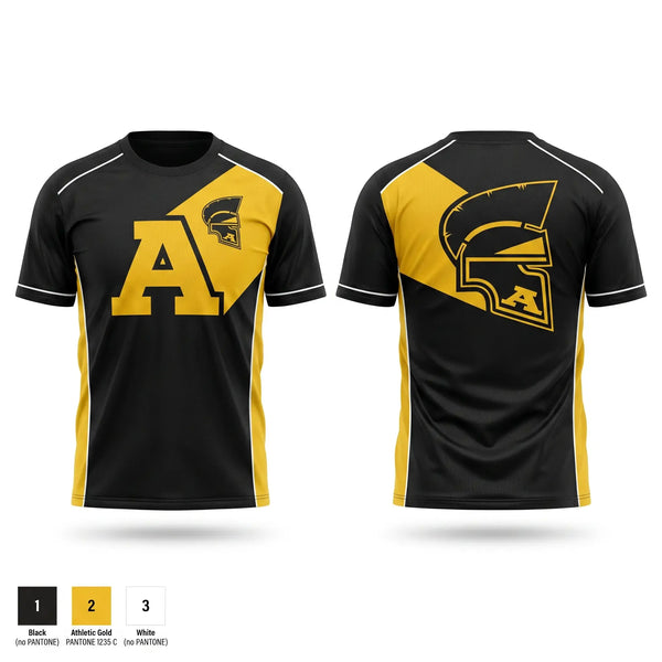 Soft Poly Tee Cotton Like Feel, Amity Spartans, Cheer, Teamtime, Team time, sublimation, custom sports apparel, team uniforms, spirit wear, spiritwear, sports uniforms, custom shirts, team store, custom team store, fundraiser sports, apparel fundraiser