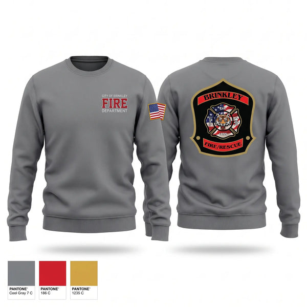 Crew Neck Sweatshirt, City of Brinkley fire department, Fire Department, Teamtime, Team time, sublimation, custom sports apparel, team uniforms, spirit wear, spiritwear, sports uniforms, custom shirts, team store, custom team store, fundraiser sports, apparel fundraiser