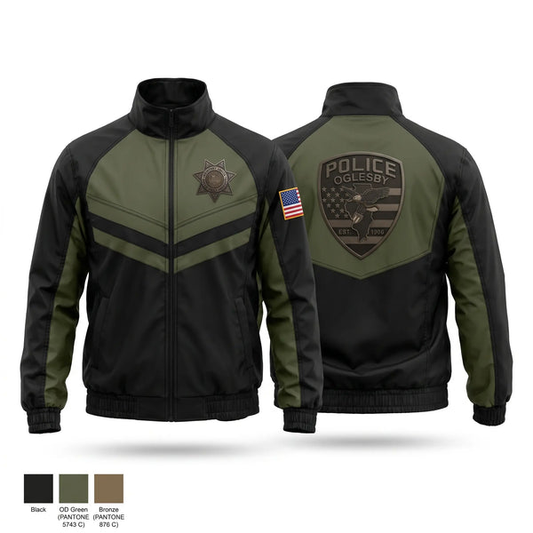 Windbreaker, Oglesby, Police, Teamtime, Team time, sublimation, custom sports apparel, team uniforms, spirit wear, spiritwear, sports uniforms, custom shirts, team store, custom team store, fundraiser sports, apparel fundraiser