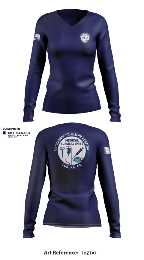Womens Long Sleeve Vneck Shirt, SJH MS3, EMS/EMT, Teamtime, Team time, sublimation, custom sports apparel, team uniforms, spirit wear, spiritwear, sports uniforms, custom shirts, team store, custom team store, fundraiser sports, apparel fundraiser