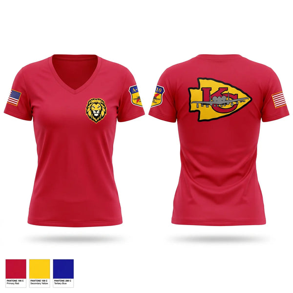 Womens Short Sleeve Vneck Shirt, 303 FS, Air Force, Teamtime, Team time, sublimation, custom sports apparel, team uniforms, spirit wear, spiritwear, sports uniforms, custom shirts, team store, custom team store, fundraiser sports, apparel fundraiser
