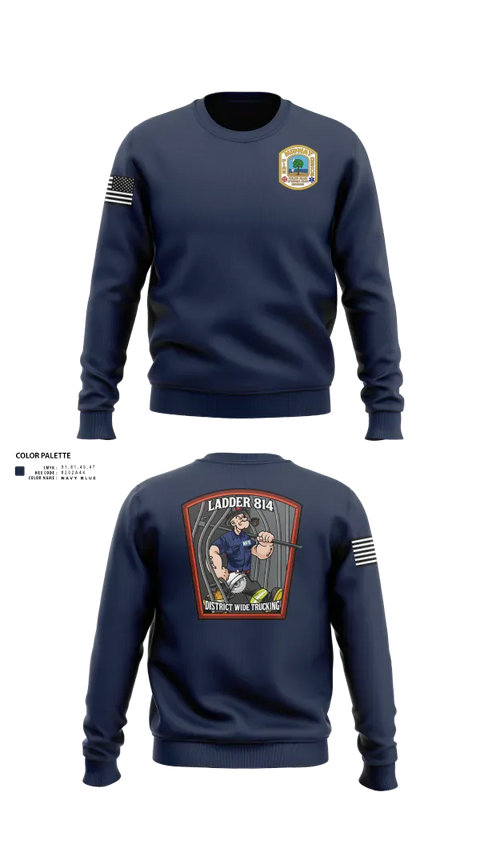 Crew Neck Sweatshirt, 814 truck, Fire Department, Teamtime, Team time, sublimation, custom sports apparel, team uniforms, spirit wear, spiritwear, sports uniforms, custom shirts, team store, custom team store, fundraiser sports, apparel fundraiser