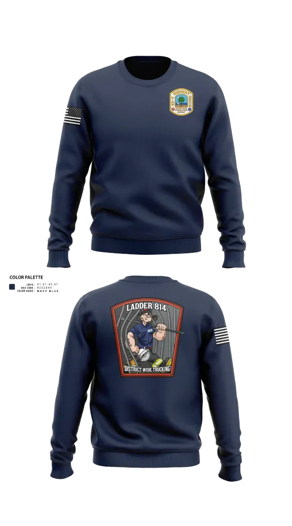 Crew Neck Sweatshirt, 814 truck, Fire Department, Teamtime, Team time, sublimation, custom sports apparel, team uniforms, spirit wear, spiritwear, sports uniforms, custom shirts, team store, custom team store, fundraiser sports, apparel fundraiser