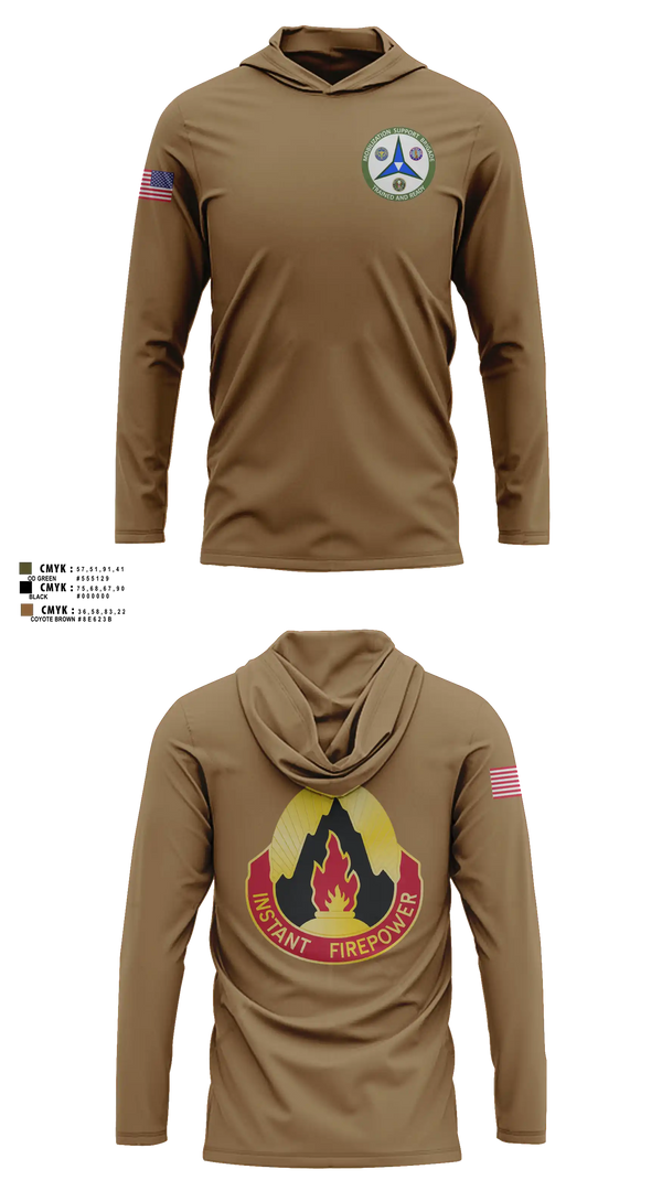 Long Sleeve hooded sunshirt, 38th RSG, Army, Teamtime, Team time, sublimation, custom sports apparel, team uniforms, spirit wear, spiritwear, sports uniforms, custom shirts, team store, custom team store, fundraiser sports, apparel fundraiser