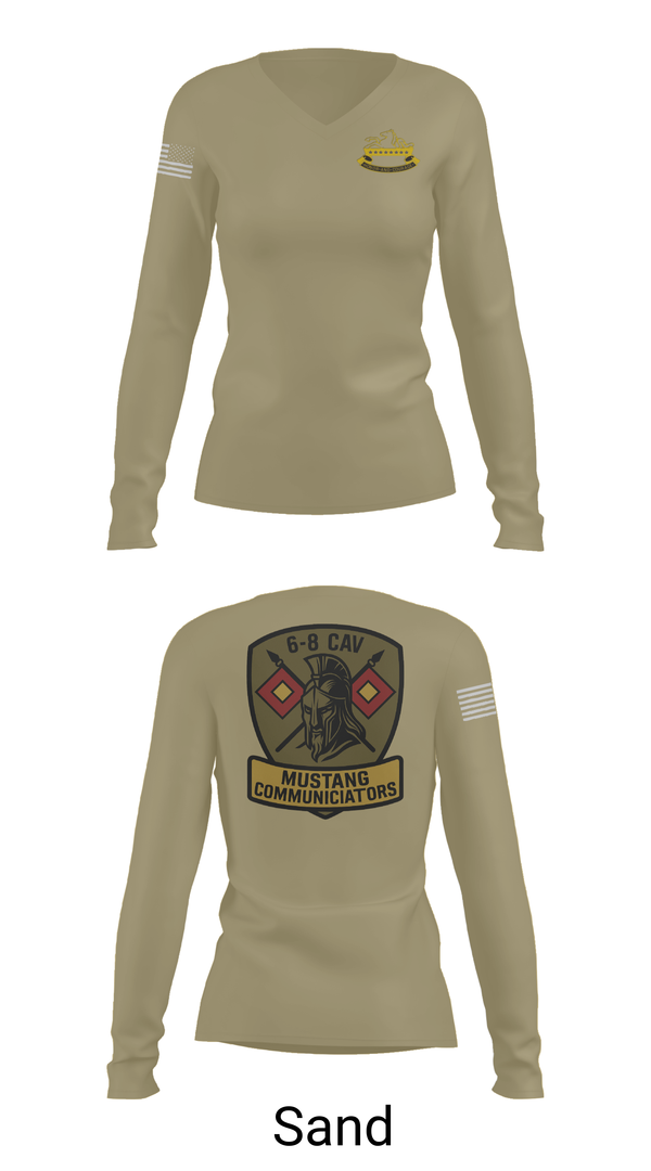 Womens Long Sleeve Vneck Shirt, 6-8 CAV, , Teamtime, Team time, sublimation, custom sports apparel, team uniforms, spirit wear, spiritwear, sports uniforms, custom shirts, team store, custom team store, fundraiser sports, apparel fundraiser