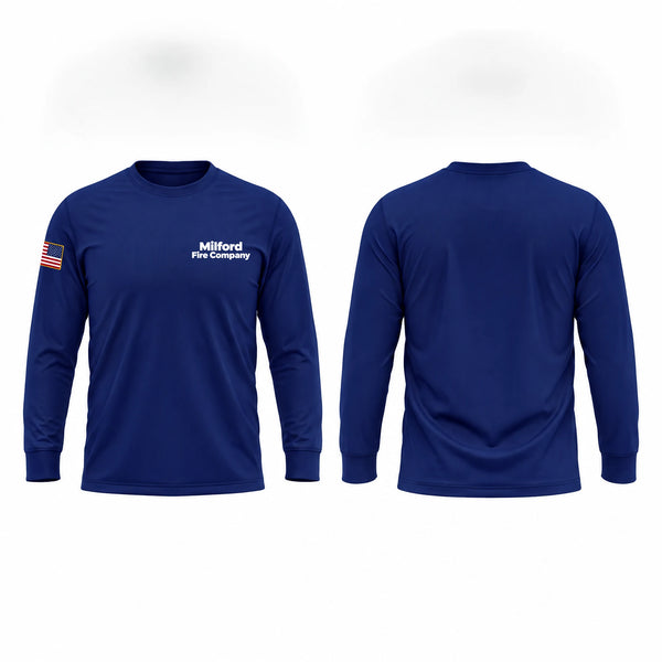 Long Sleeve Performance Shirt, Milford Fire Company, Fire Department, Teamtime, Team time, sublimation, custom sports apparel, team uniforms, spirit wear, spiritwear, sports uniforms, custom shirts, team store, custom team store, fundraiser sports, apparel fundraiser
