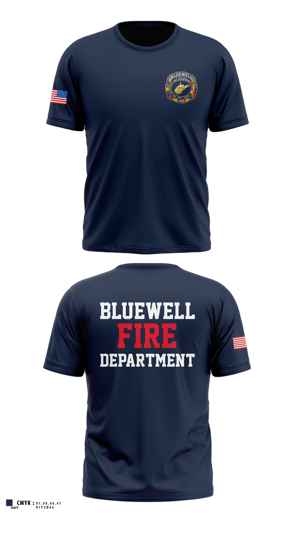 Old School Cotton Feel Shirt, Bluewell Volunteer Fire Department, Fire Department, Teamtime, Team time, sublimation, custom sports apparel, team uniforms, spirit wear, spiritwear, sports uniforms, custom shirts, team store, custom team store, fundraiser sports, apparel fundraiser