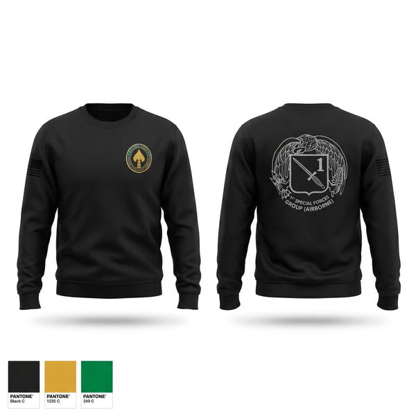 Crew Neck Sweatshirt, 1st SFG(A), Army, Teamtime, Team time, sublimation, custom sports apparel, team uniforms, spirit wear, spiritwear, sports uniforms, custom shirts, team store, custom team store, fundraiser sports, apparel fundraiser