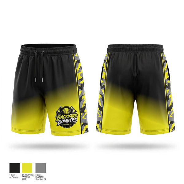 Athletic Shorts With Pockets, Backyard Bombers, Softball, Teamtime, Team time, sublimation, custom sports apparel, team uniforms, spirit wear, spiritwear, sports uniforms, custom shirts, team store, custom team store, fundraiser sports, apparel fundraiser