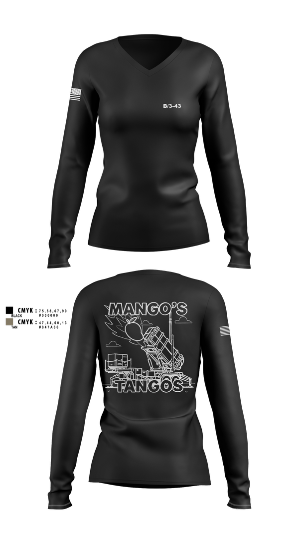 Womens Long Sleeve Vneck Shirt, B/3-43, , Teamtime, Team time, sublimation, custom sports apparel, team uniforms, spirit wear, spiritwear, sports uniforms, custom shirts, team store, custom team store, fundraiser sports, apparel fundraiser