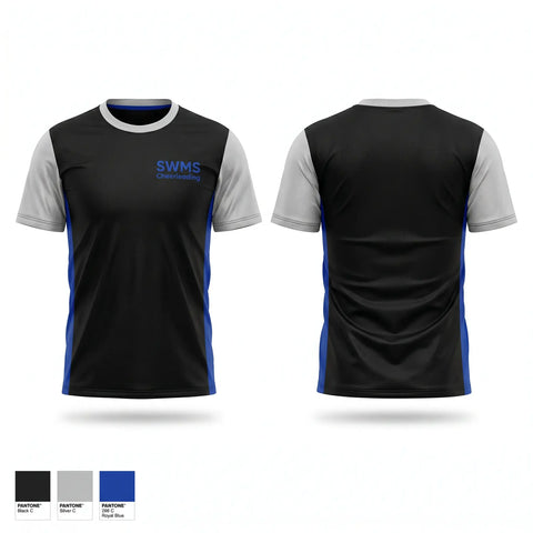 Soft Poly Tee Cotton Like Feel, SWMS cheerleading, Cheer, Teamtime, Team time, sublimation, custom sports apparel, team uniforms, spirit wear, spiritwear, sports uniforms, custom shirts, team store, custom team store, fundraiser sports, apparel fundraiser