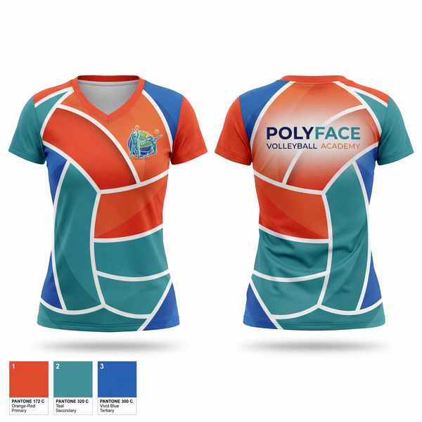 Womens Short Sleeve Vneck Shirt, PolyFace Volleyball Academy, Women's Volleyball, Teamtime, Team time, sublimation, custom sports apparel, team uniforms, spirit wear, spiritwear, sports uniforms, custom shirts, team store, custom team store, fundraiser sports, apparel fundraiser