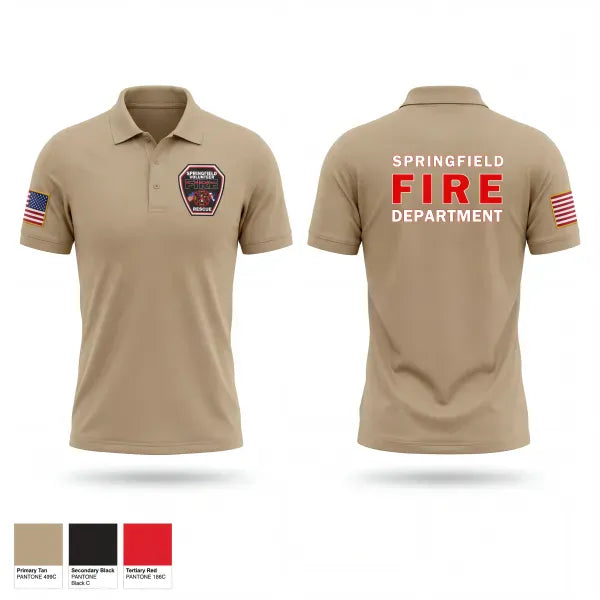 Short Sleeve Performance Polo, Springfield Volunteer Fire Dept., Fire Department, Teamtime, Team time, sublimation, custom sports apparel, team uniforms, spirit wear, spiritwear, sports uniforms, custom shirts, team store, custom team store, fundraiser sports, apparel fundraiser