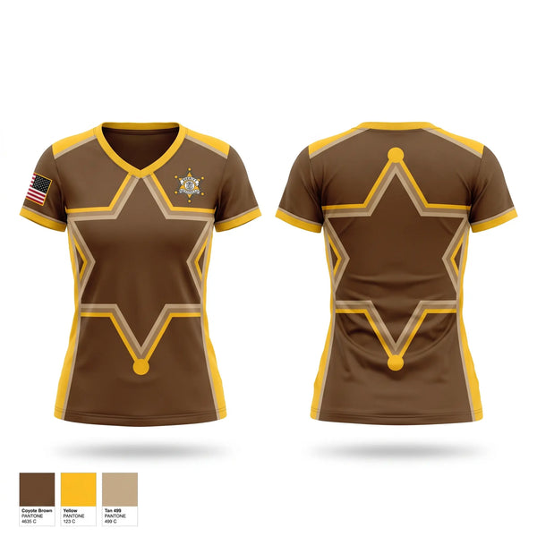 Womens Short Sleeve Vneck Shirt, Jackson County sheriff, Police, Teamtime, Team time, sublimation, custom sports apparel, team uniforms, spirit wear, spiritwear, sports uniforms, custom shirts, team store, custom team store, fundraiser sports, apparel fundraiser