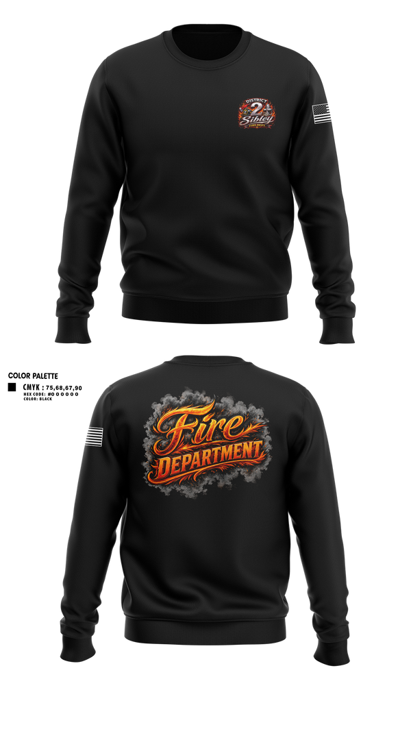 Crew Neck Sweatshirt, Sibley District 2, Fire Department, Teamtime, Team time, sublimation, custom sports apparel, team uniforms, spirit wear, spiritwear, sports uniforms, custom shirts, team store, custom team store, fundraiser sports, apparel fundraiser