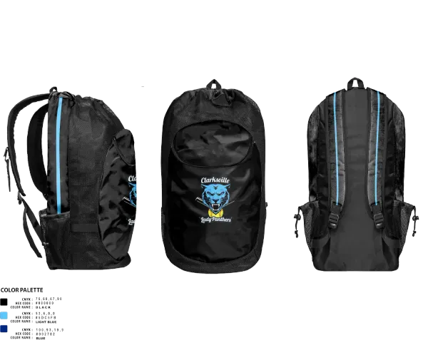 Gear Bag, Clarksville Lady Panters, Softball, Teamtime, Team time, sublimation, custom sports apparel, team uniforms, spirit wear, spiritwear, sports uniforms, custom shirts, team store, custom team store, fundraiser sports, apparel fundraiser