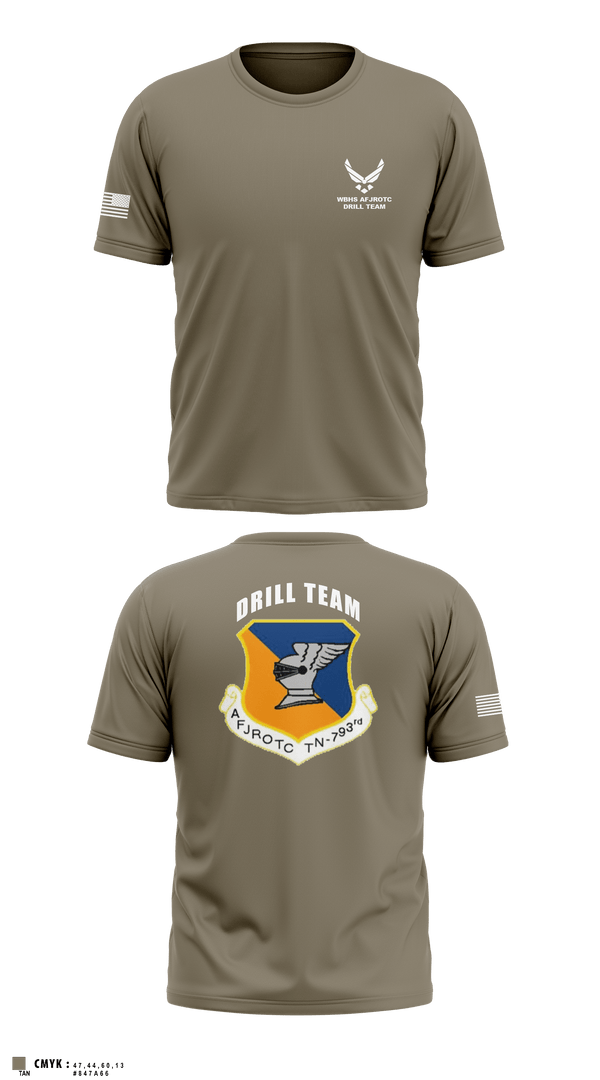 Old School Cotton Feel Shirt, WBHS AFJROTC, Air Force, Teamtime, Team time, sublimation, custom sports apparel, team uniforms, spirit wear, spiritwear, sports uniforms, custom shirts, team store, custom team store, fundraiser sports, apparel fundraiser