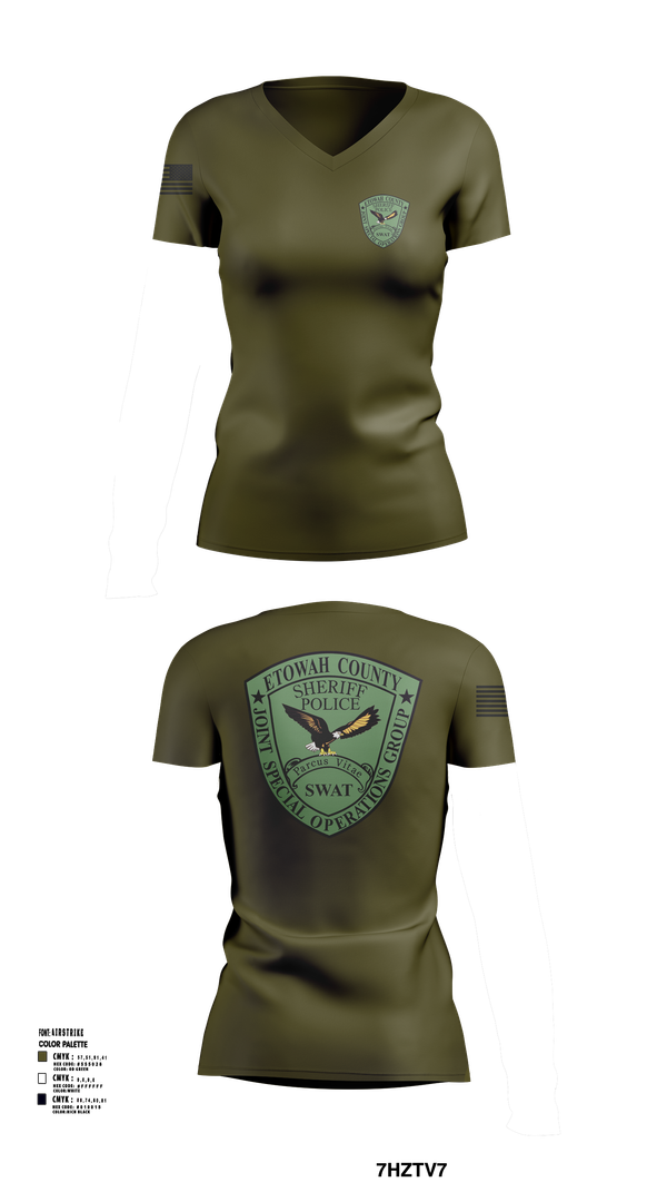 Womens Short Sleeve Vneck Shirt, Etowah County JSOG, , Teamtime, Team time, sublimation, custom sports apparel, team uniforms, spirit wear, spiritwear, sports uniforms, custom shirts, team store, custom team store, fundraiser sports, apparel fundraiser