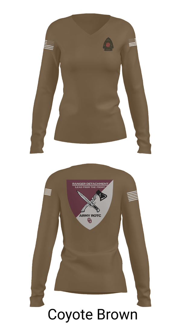 Womens Long Sleeve Vneck Shirt, FY 25-26 OU RC, Army, Teamtime, Team time, sublimation, custom sports apparel, team uniforms, spirit wear, spiritwear, sports uniforms, custom shirts, team store, custom team store, fundraiser sports, apparel fundraiser