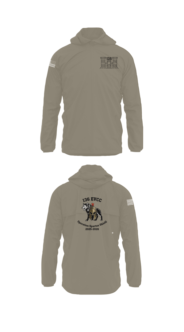 Windbreaker, 136 EVCC, Army, Teamtime, Team time, sublimation, custom sports apparel, team uniforms, spirit wear, spiritwear, sports uniforms, custom shirts, team store, custom team store, fundraiser sports, apparel fundraiser