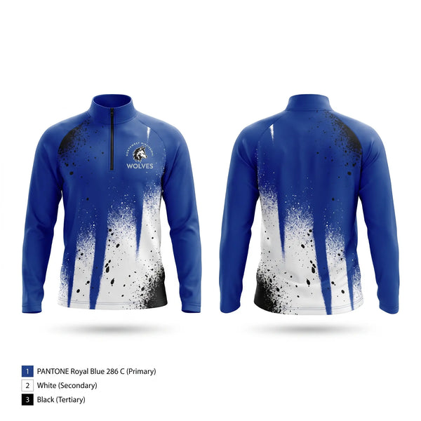 Quarter Zip Jacket, Northwest Mississippi Wolves, Men's Basketball, Teamtime, Team time, sublimation, custom sports apparel, team uniforms, spirit wear, spiritwear, sports uniforms, custom shirts, team store, custom team store, fundraiser sports, apparel fundraiser