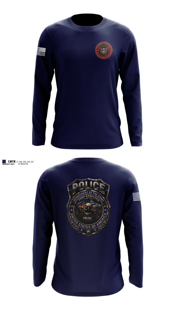 Long Sleeve Performance Shirt, Fort Hamilton Police, Police, Teamtime, Team time, sublimation, custom sports apparel, team uniforms, spirit wear, spiritwear, sports uniforms, custom shirts, team store, custom team store, fundraiser sports, apparel fundraiser