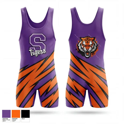 Wrestling Singlet, Shelby Tigers, Wrestling, Teamtime, Team time, sublimation, custom sports apparel, team uniforms, spirit wear, spiritwear, sports uniforms, custom shirts, team store, custom team store, fundraiser sports, apparel fundraiser