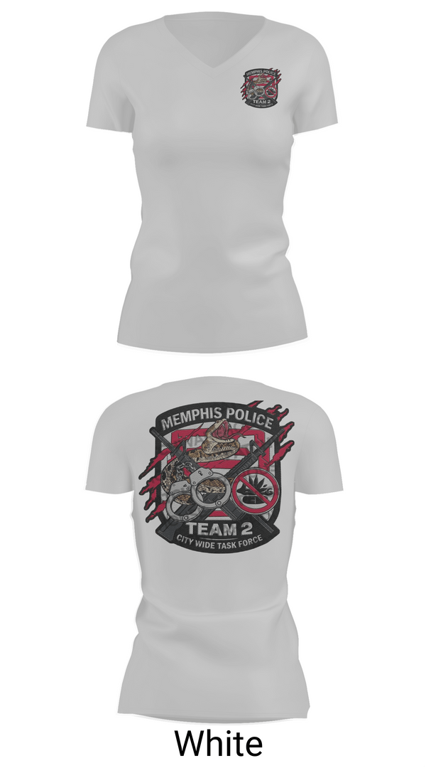 Womens Short Sleeve Vneck Shirt, Memphis Police City Wide Task Force Team Two, Police, Teamtime, Team time, sublimation, custom sports apparel, team uniforms, spirit wear, spiritwear, sports uniforms, custom shirts, team store, custom team store, fundraiser sports, apparel fundraiser