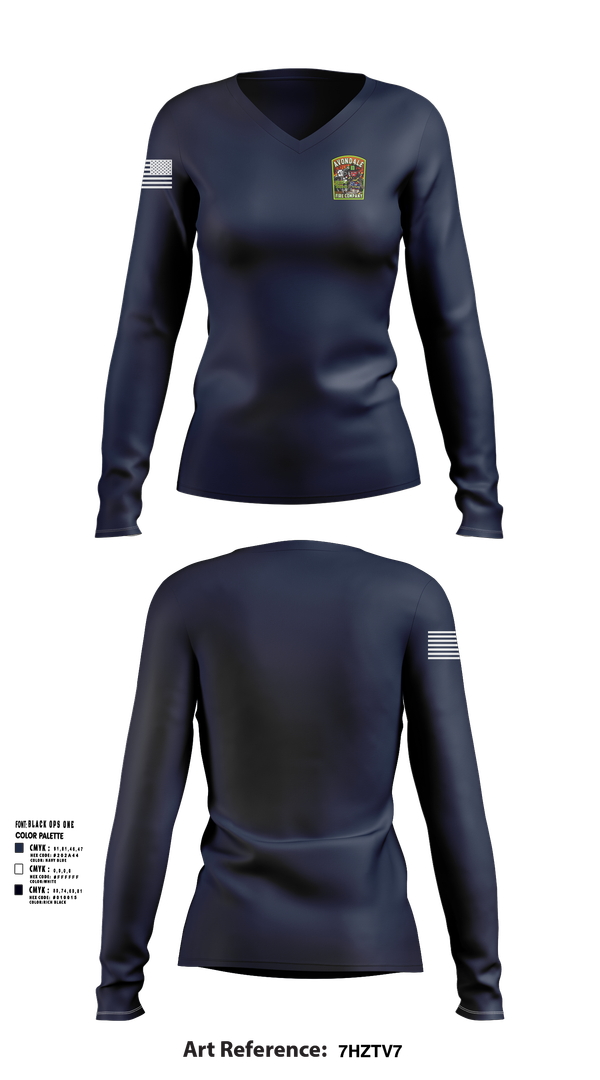Womens Long Sleeve Vneck Shirt, Avondale, , Teamtime, Team time, sublimation, custom sports apparel, team uniforms, spirit wear, spiritwear, sports uniforms, custom shirts, team store, custom team store, fundraiser sports, apparel fundraiser