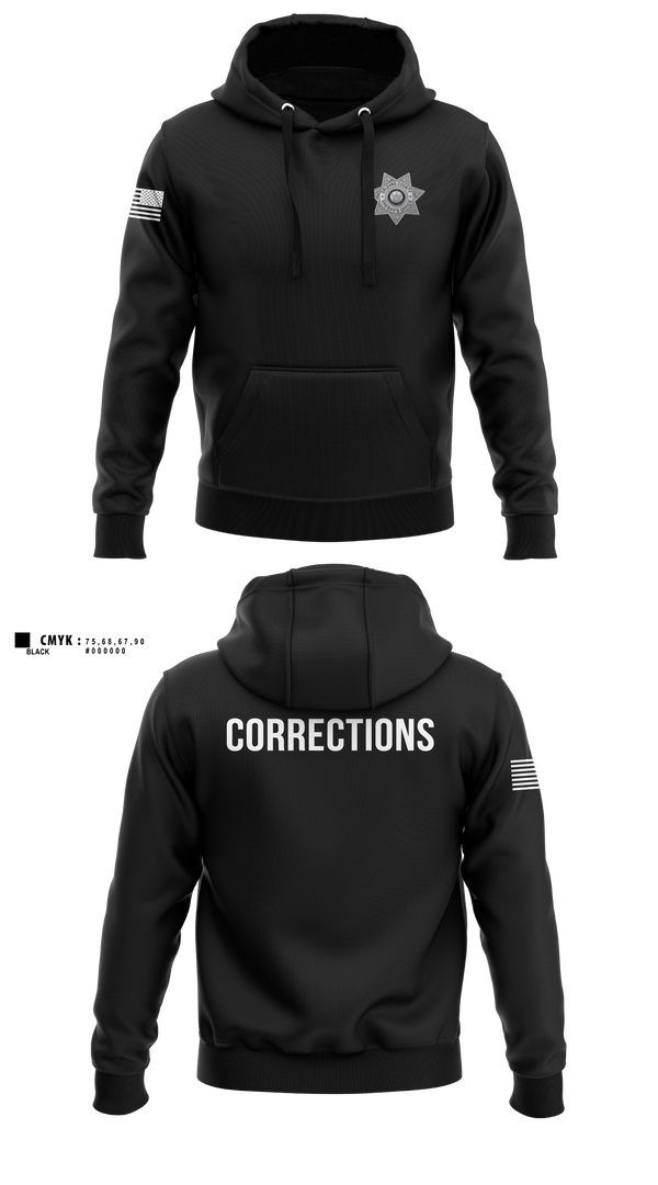 Hoodie, Orleans County Corrections, Police, Teamtime, Team time, sublimation, custom sports apparel, team uniforms, spirit wear, spiritwear, sports uniforms, custom shirts, team store, custom team store, fundraiser sports, apparel fundraiser
