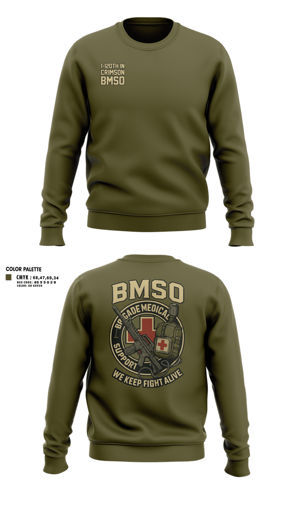 Crew Neck Sweatshirt, 1-120th IN Crimson, National Guard, Teamtime, Team time, sublimation, custom sports apparel, team uniforms, spirit wear, spiritwear, sports uniforms, custom shirts, team store, custom team store, fundraiser sports, apparel fundraiser