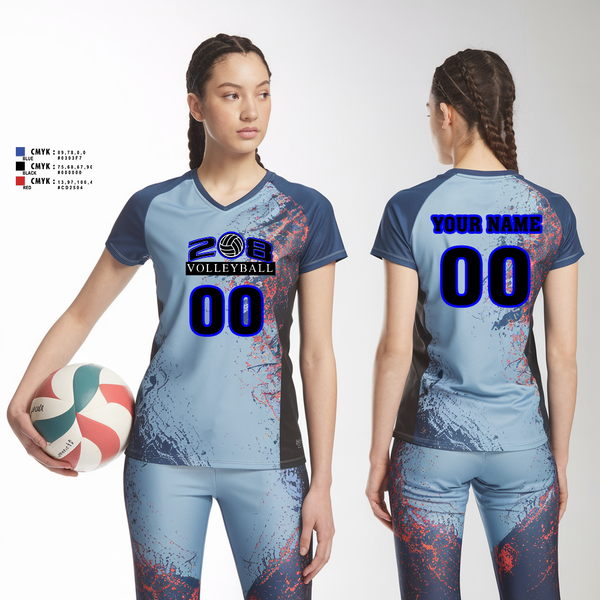 Womens Short Sleeve Vneck Shirt, 208 Volleyball Club, Women's Volleyball, Teamtime, Team time, sublimation, custom sports apparel, team uniforms, spirit wear, spiritwear, sports uniforms, custom shirts, team store, custom team store, fundraiser sports, apparel fundraiser