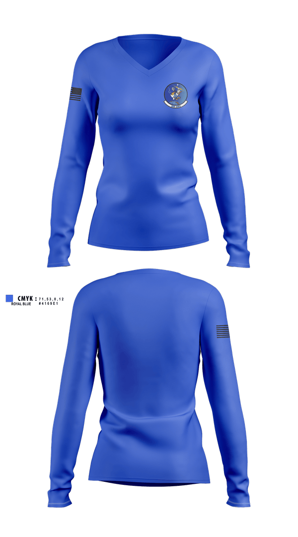 Womens Long Sleeve Vneck Shirt, 309 AMU, Air Force, Teamtime, Team time, sublimation, custom sports apparel, team uniforms, spirit wear, spiritwear, sports uniforms, custom shirts, team store, custom team store, fundraiser sports, apparel fundraiser