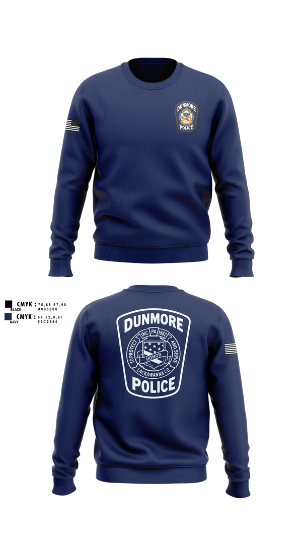 Crew Neck Sweatshirt, Dunmore Police Department, Police, Teamtime, Team time, sublimation, custom sports apparel, team uniforms, spirit wear, spiritwear, sports uniforms, custom shirts, team store, custom team store, fundraiser sports, apparel fundraiser