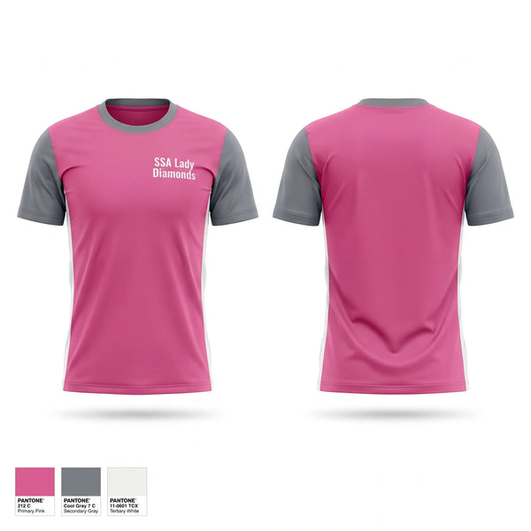 Soft Poly Tee Cotton Like Feel, SSA Lady Diamonds, Women's Basketball, Teamtime, Team time, sublimation, custom sports apparel, team uniforms, spirit wear, spiritwear, sports uniforms, custom shirts, team store, custom team store, fundraiser sports, apparel fundraiser