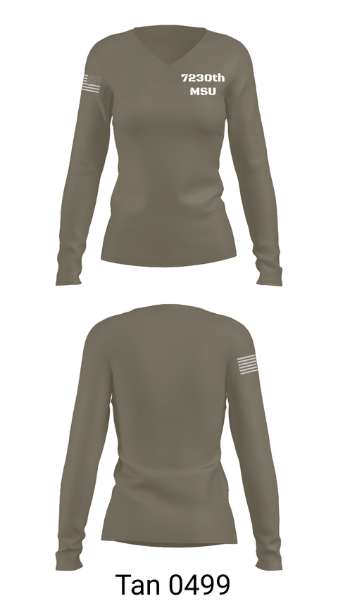 Womens Long Sleeve Vneck Shirt, 7230th MSU, Army, Teamtime, Team time, sublimation, custom sports apparel, team uniforms, spirit wear, spiritwear, sports uniforms, custom shirts, team store, custom team store, fundraiser sports, apparel fundraiser
