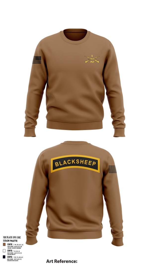 Crew Neck Sweatshirt, 1st PLT B Co 1-173IN, , Teamtime, Team time, sublimation, custom sports apparel, team uniforms, spirit wear, spiritwear, sports uniforms, custom shirts, team store, custom team store, fundraiser sports, apparel fundraiser