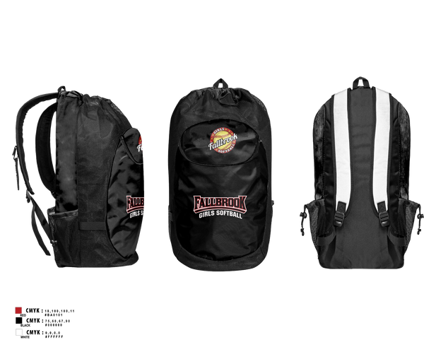 Gear Bag, Fallbrook girls softball, Softball, Teamtime, Team time, sublimation, custom sports apparel, team uniforms, spirit wear, spiritwear, sports uniforms, custom shirts, team store, custom team store, fundraiser sports, apparel fundraiser
