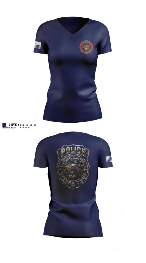 Womens Short Sleeve Vneck Shirt, Fort Hamilton Police, Police, Teamtime, Team time, sublimation, custom sports apparel, team uniforms, spirit wear, spiritwear, sports uniforms, custom shirts, team store, custom team store, fundraiser sports, apparel fundraiser