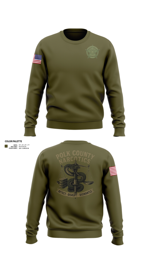 Crew Neck Sweatshirt, POLK COUNTY NARCOTICS DIVISION, Police, Teamtime, Team time, sublimation, custom sports apparel, team uniforms, spirit wear, spiritwear, sports uniforms, custom shirts, team store, custom team store, fundraiser sports, apparel fundraiser