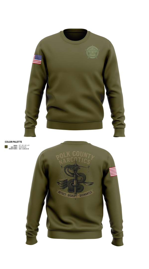 Crew Neck Sweatshirt, POLK COUNTY NARCOTICS DIVISION, Police, Teamtime, Team time, sublimation, custom sports apparel, team uniforms, spirit wear, spiritwear, sports uniforms, custom shirts, team store, custom team store, fundraiser sports, apparel fundraiser