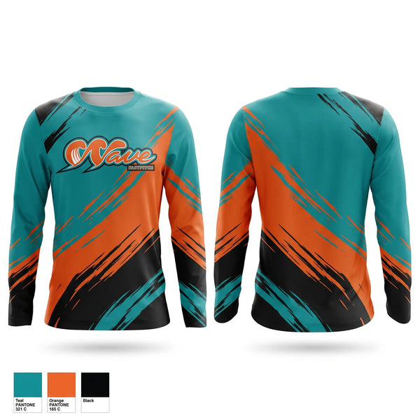 Long Sleeve Performance Shirt, WAVE, Baseball, Teamtime, Team time, sublimation, custom sports apparel, team uniforms, spirit wear, spiritwear, sports uniforms, custom shirts, team store, custom team store, fundraiser sports, apparel fundraiser