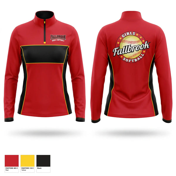 Quarter Zip Jacket, Fallbrook girls softball, Softball, Teamtime, Team time, sublimation, custom sports apparel, team uniforms, spirit wear, spiritwear, sports uniforms, custom shirts, team store, custom team store, fundraiser sports, apparel fundraiser