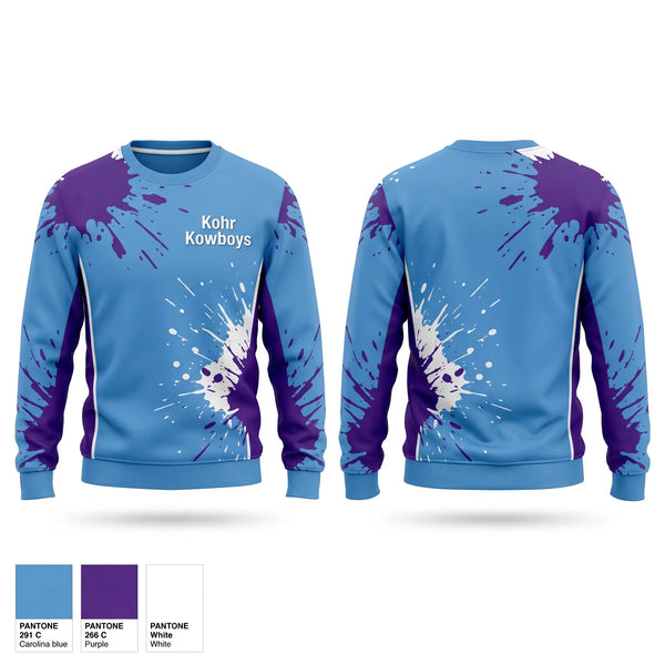 Crew Neck Sweatshirt, Kohr Kowboys, Baseball, Teamtime, Team time, sublimation, custom sports apparel, team uniforms, spirit wear, spiritwear, sports uniforms, custom shirts, team store, custom team store, fundraiser sports, apparel fundraiser