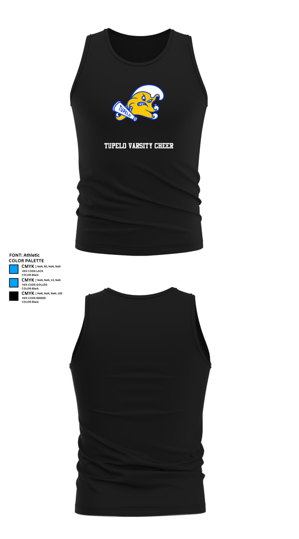 Tank Top, Tupelo Varsity Cheer, Cheer, Teamtime, Team time, sublimation, custom sports apparel, team uniforms, spirit wear, spiritwear, sports uniforms, custom shirts, team store, custom team store, fundraiser sports, apparel fundraiser